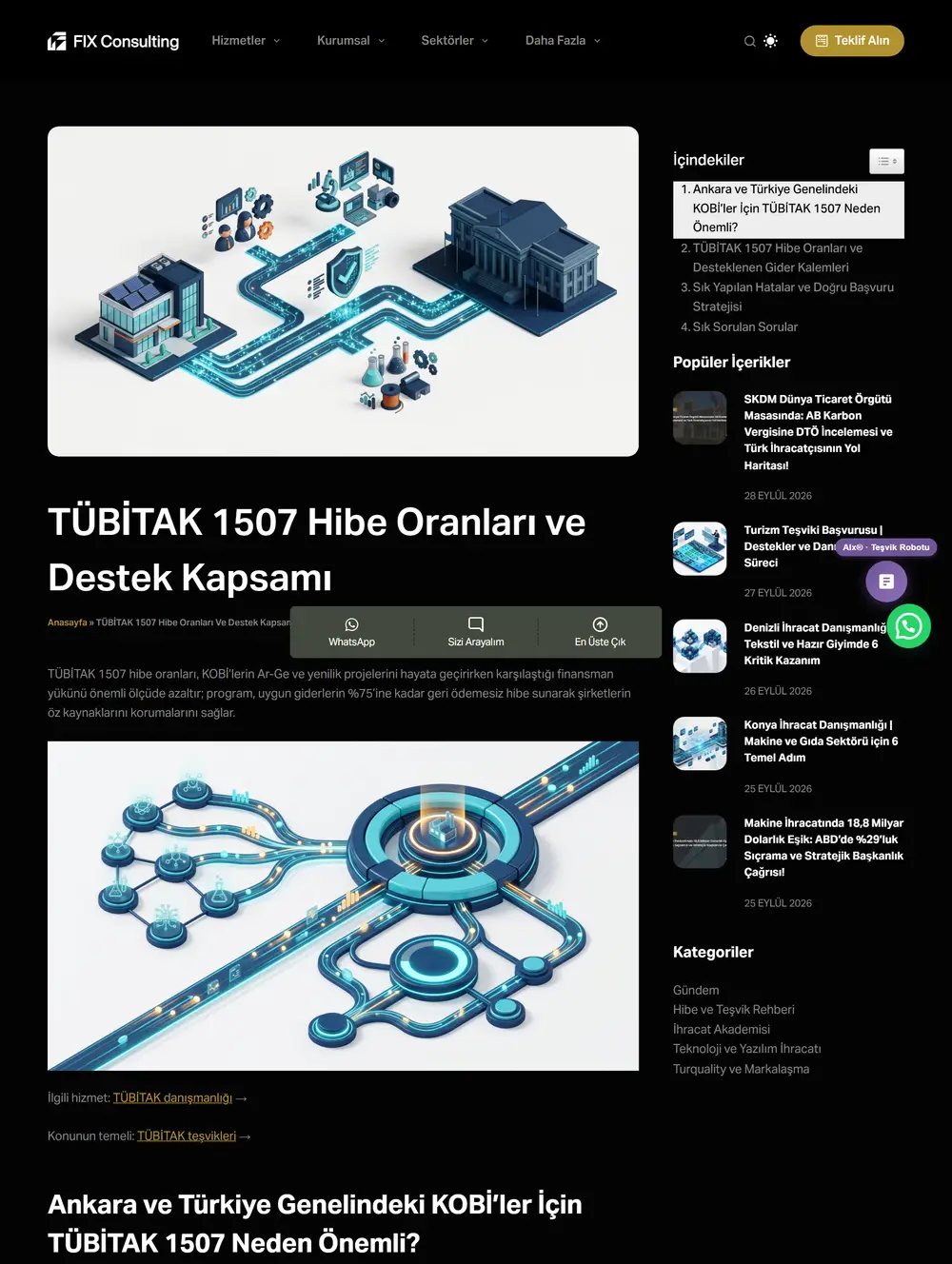 TÜBİTAK 1507 Hibe Oranları ve Destek Kapsamı